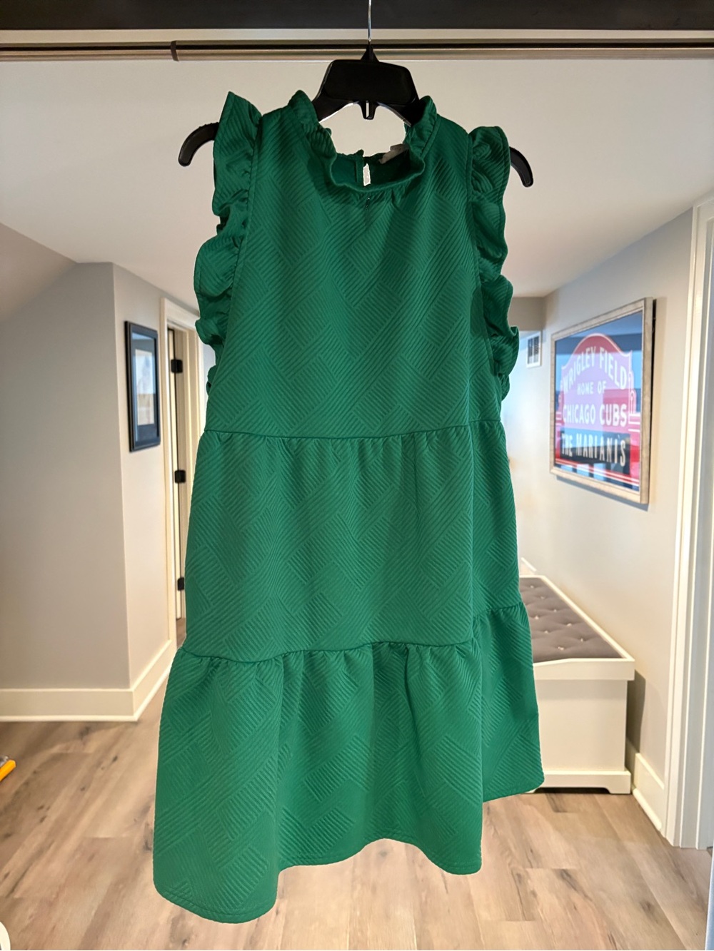 THML Emerald Green Ruffled Mini Dress